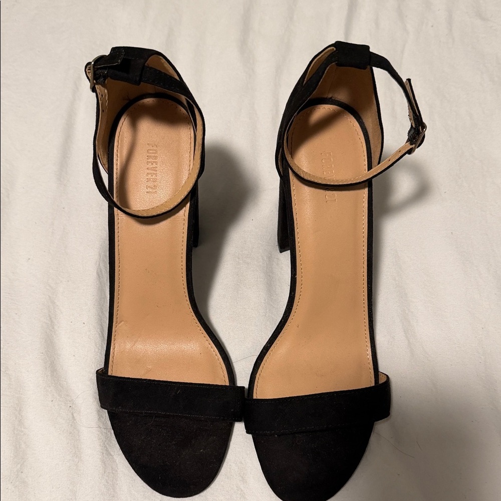 Forever 21 Black Ankle Strap Heels